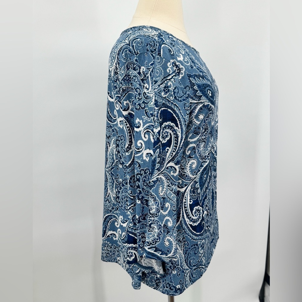Paisley Butterfly Sleeve Stretchy Blouse Boho Goes to the Beach size  XL - Picture 5 of 6